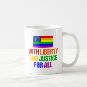 LGBTQライツレインボーアメリカ国旗ゲイプライド コーヒーマグカップ