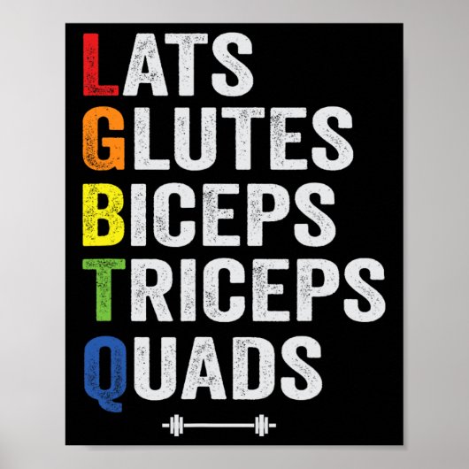Lgbtqラッおもしろいトの二頭筋の二頭筋の四頭筋の重量 ポスター (正面)
