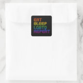 LGBTQリピ食べーTシャツのスリープ スクエアシール (バッグ)