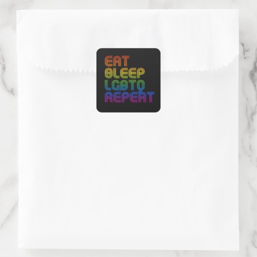 LGBTQリピ食べーTシャツのスリープ スクエアシール (バッグ)