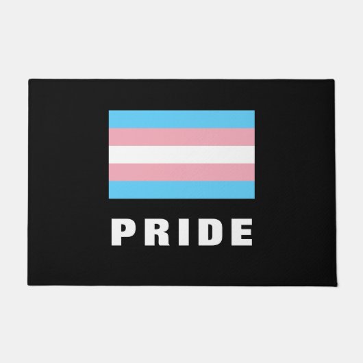 LGBTQレインボントランゲンプライド国旗カスタム文字 ドアマット (正面)