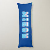 LGBTQレインボントランゲンプライド国旗名前をカスタムする ボディピロー (裏面 (縦))