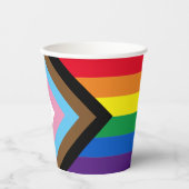 LGBTQレインボーインクルーシブゲイプライド進歩国旗 紙コップ (正面)