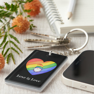LGBTQレインボーカラフルハート愛は愛 キーホルダー