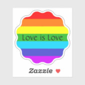 LGBTQレインボーカラフルラブイズラブカスタム文字 シール (シート)
