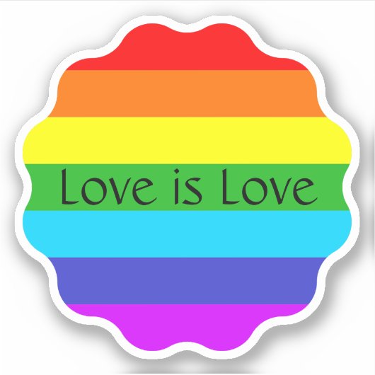LGBTQレインボーカラフルラブイズラブカスタム文字 シール (正面)