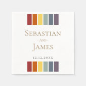 LGBTQレインボーゲイエレガントウェディング スタンダードカクテルナプキン (正面)