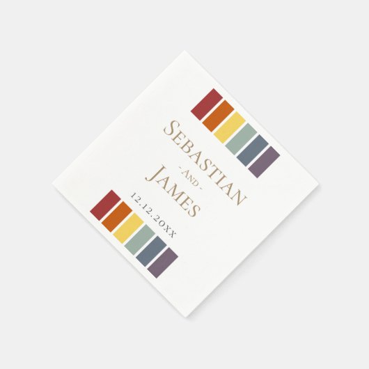 LGBTQレインボーゲイエレガントウェディング スタンダードカクテルナプキン (角)