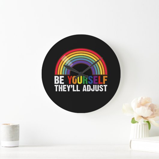 LGBTQレインボーゲイプライド ラージ壁時計 (ホーム)