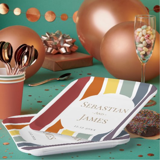 LGBTQレインボーゲイ結婚ズ ペーパープレート (複数)