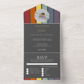 LGBTQレインボーゲイ エレガント オールインワン招待状 (内側)