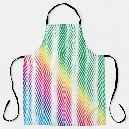 LGBTQレインボードットフラッグカラーゲイデザイン エプロン (正面)