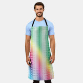 LGBTQレインボードットフラッグカラーゲイデザイン エプロン (着用した状態)