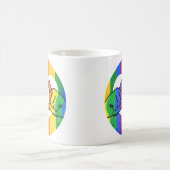 LGBTQレインボーハートハンド コーヒーマグカップ (中央)