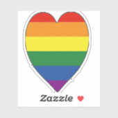 lgbtqレインボーハート シール (シート)