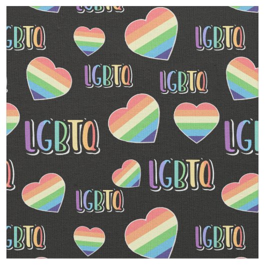 LGBTQレインボーハート ファブリック (クローズアップ)