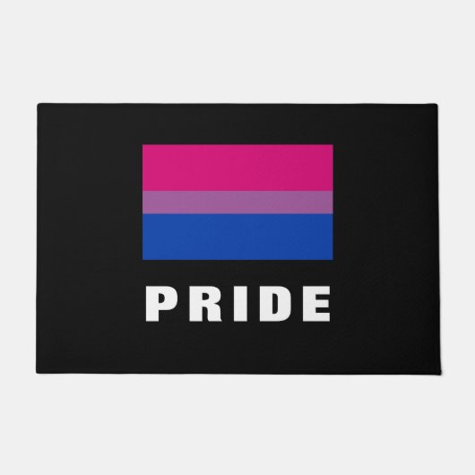 LGBTQレインボーバイセクシャルプライド国旗のカスタム文字 ドアマット (正面)