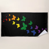 LGBTQレインボーバタフライトレイル ビーチタオル (正面)