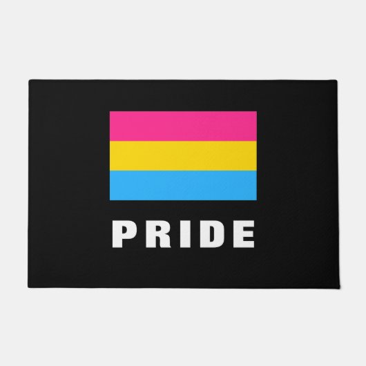 LGBTQレインボーパンセクシャルプライド旗カスタム文字 ドアマット (正面)
