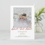 LGBTQレインボーフォトの日付をパーソナライズされた保存 セーブザデート (スタンド正面)