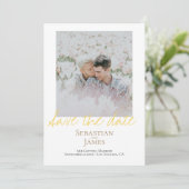 LGBTQレインボーフォトの日付をパーソナライズされた保存 セーブザデート (スタンド正面)