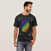 LGBTQレインボーフラッグフィンガープリントゲイプライド月LGB Tシャツ (正面フル)