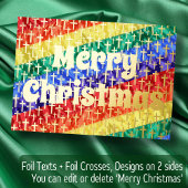 LGBTQレインボーフラッグ&クロスメリークリスマスエレガント 箔シーズンカード