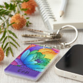 lgbtqレインボーフローラ キーホルダー (正面右)