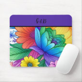 lgbtqレインボーフローラ マウスパッド (マウス)