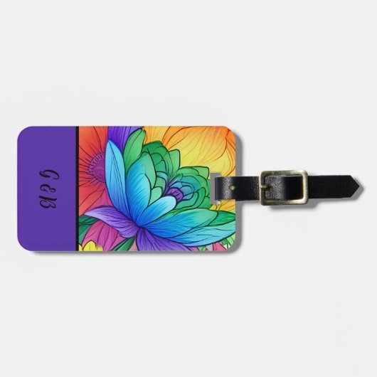 lgbtqレインボーフローラ ラゲッジタグ (正面横)