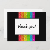 LGBTQレインボーブラックシックモダンズ結婚グリッター ポストカード (正面/裏面)