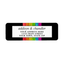 LGBTQレインボーブラックシックモダンズ結婚グリッター