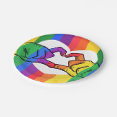 LGBTQレインボープライドハートハンド ペーパープレート (アングル)