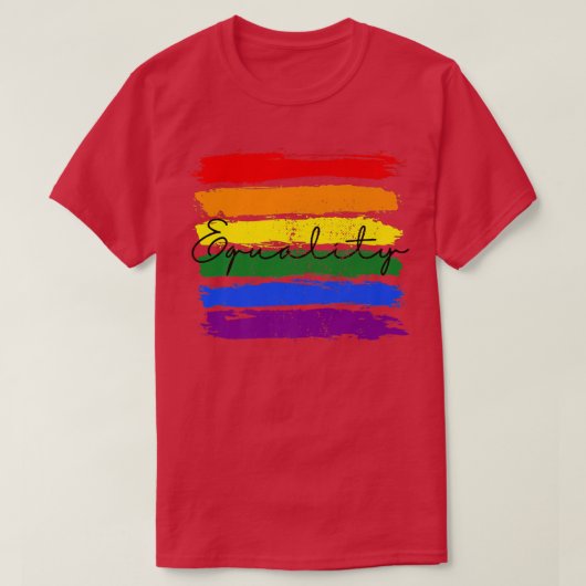 Lgbtqレインボープライドフラッグ平等権Lgbt Comm Tシャツ (デザイン正面)
