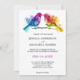 🌈 LGBTQレインボーロブバード結婚ズ 招待状