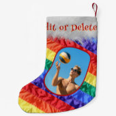 LGBTQレインボー国旗ゲイプライド国旗の写真名同性愛者 スモールクリスマスストッキング (裏面)