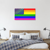 Lgbtqレインボー国旗 キャンバスプリント (インサイチュ (寝室))