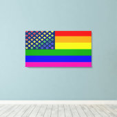 Lgbtqレインボー国旗 キャンバスプリント (インサイチュ (ウッドフロア))