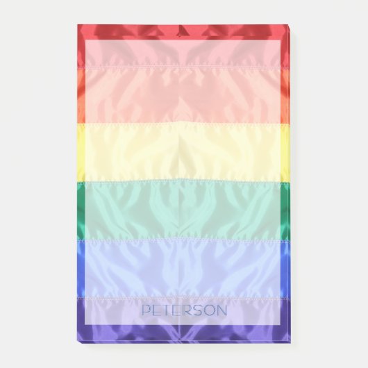 LGBTQレインボー旗ストライプゲイプライド名前をカスタムする ポストイット (正面)