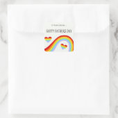 LGBTQレインボー&ハートハッピーファーズデー スクエアシール (バッグ)