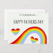 LGBTQレインボー&ハートハッピーファーズデー ポストカード (正面/裏面)