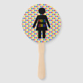 LGBTQレズビアンシルエット&レインボーレディースカスタム ハンドファン (正面)