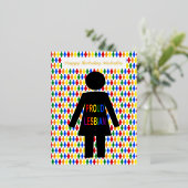 LGBTQレズビアンシルエット&レインボーレディースカスタム 箔シーズンポストカード (立ち正面)