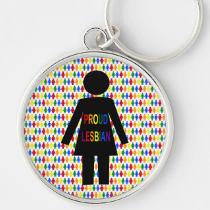 LGBTQレズビアンシルエット&レインボーレディース キーホルダー