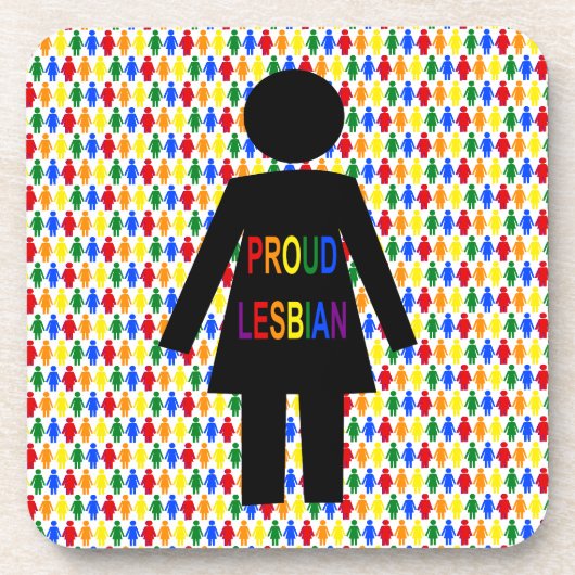 LGBTQレズビアンシルエット&レインボーレディース コースター (正面)