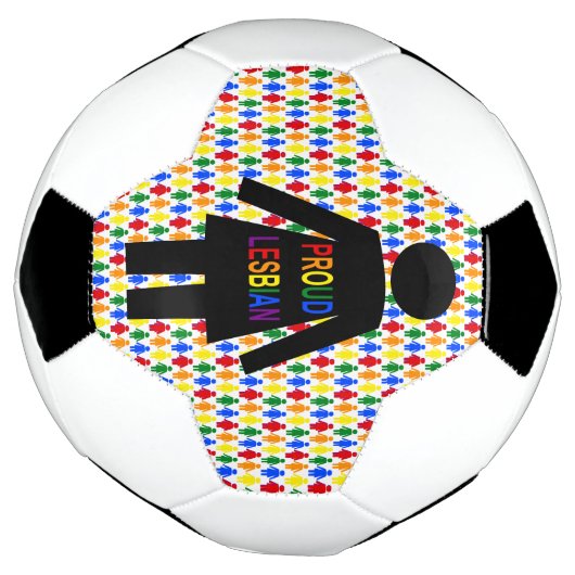 LGBTQレズビアンシルエット&レインボーレディース サッカーボール (回転)