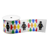 LGBTQレズビアンシルエット&レインボーレディース サテンリボン (リール)