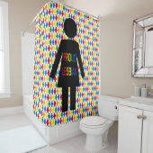 LGBTQレズビアンシルエット&レインボーレディース シャワーカーテン (インサイチュ)