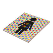 LGBTQレズビアンシルエット&レインボーレディース タイル (側面)