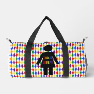 LGBTQレズビアンシルエット&レインボーレディース ダッフルバッグ